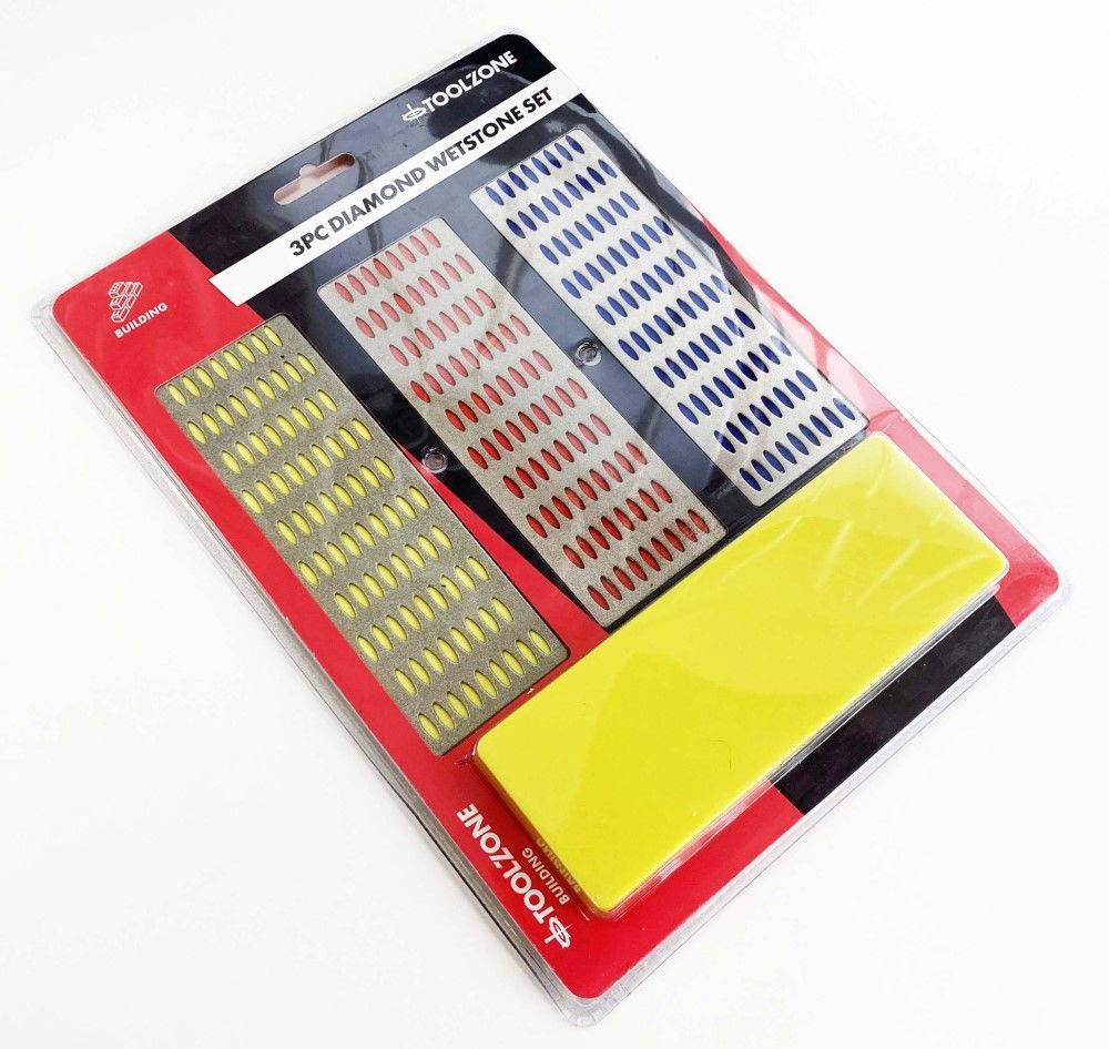 WHETSTONE DIAMOND 3PC 6 x 2 180 280 400 GRIT WITH HOLDER - TOOLZONE KDPWW069 thumbnail 3