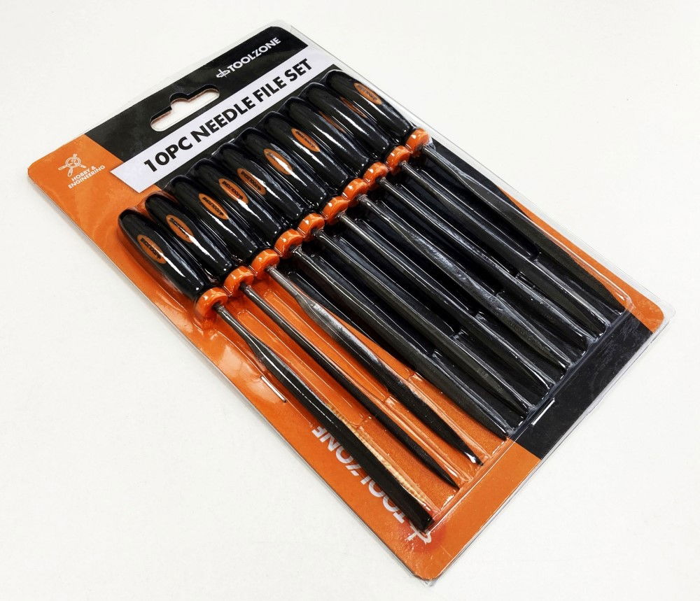 NEEDLE FILE SET 10PC BEARING STEEL VARIOUS SHAPES WITH POUCH - TOOLZONE KDPWW084 thumbnail 5