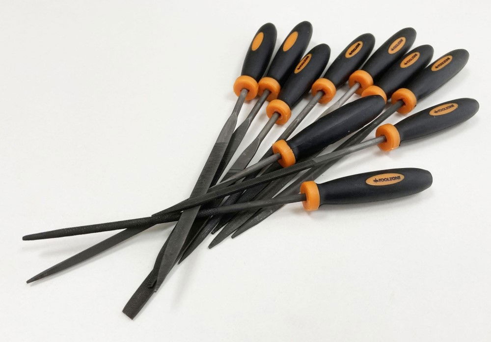 NEEDLE FILE SET 10PC BEARING STEEL VARIOUS SHAPES WITH POUCH - TOOLZONE KDPWW084 thumbnail 8