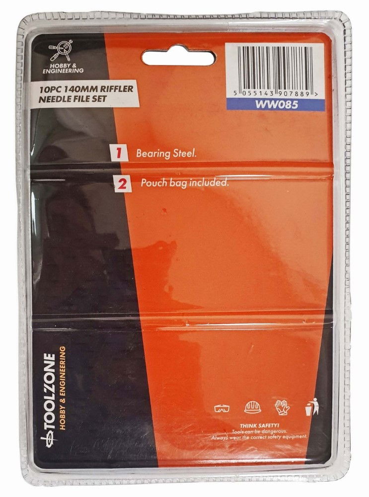 NEEDLE FILE SET RIFFLER 10PC 140mm VARIOUS SHAPES WITH POUCH - TOOLZONE KDPWW085 thumbnail 5