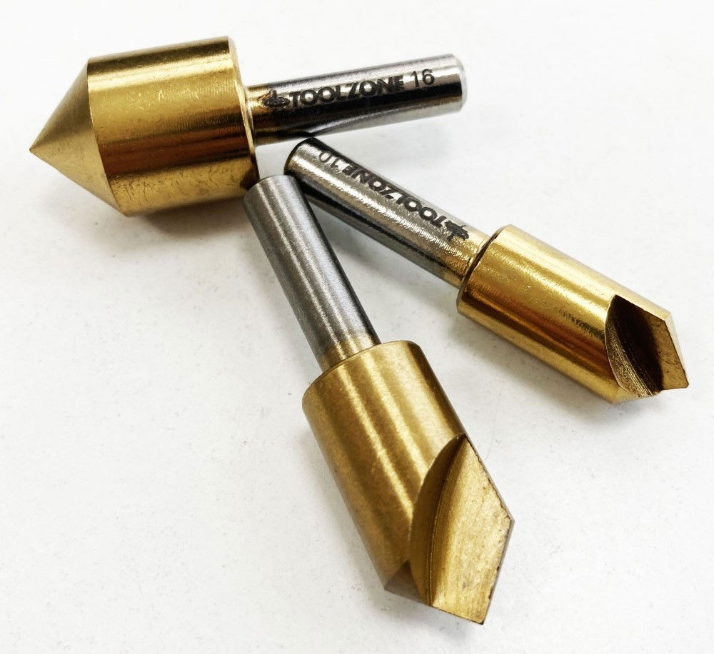 HSS TITANIUM COUNTERSINK SET 3PC 10mm 12mm 16mm 1/4 SHANK - TOOLZONE KDPWW118 thumbnail 5