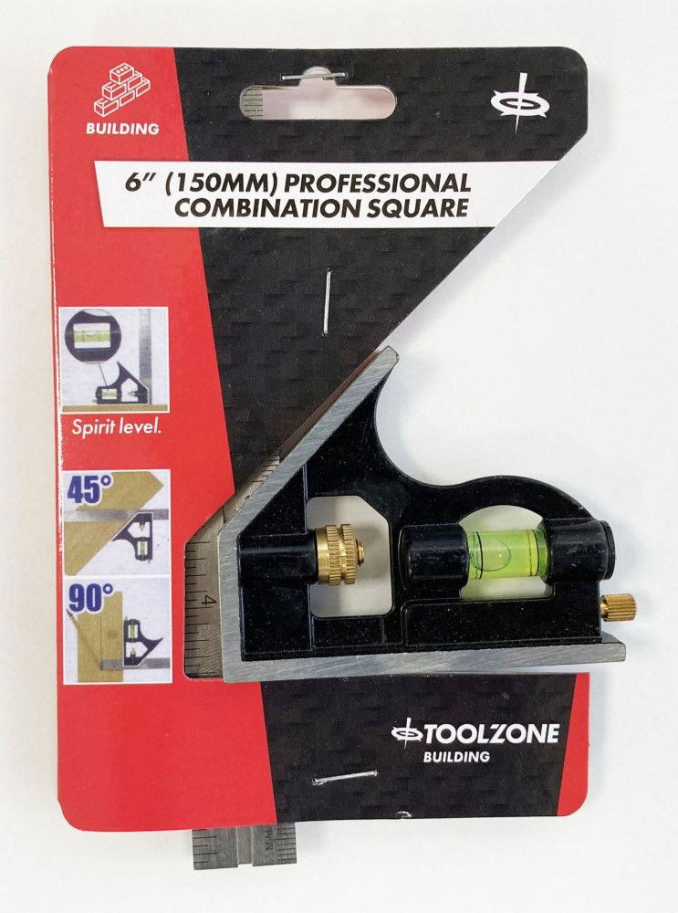 COMBINATION SQUARE 6 ALUMINIUM DUAL MARKED IMPERIAL METRIC - TOOLZONE KDPWW144 thumbnail 2