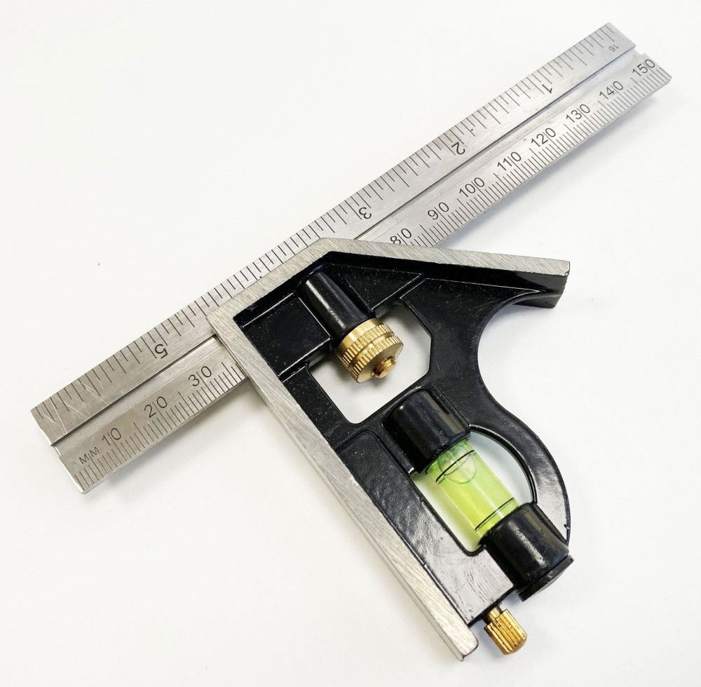 COMBINATION SQUARE 6 ALUMINIUM DUAL MARKED IMPERIAL METRIC - TOOLZONE KDPWW144 thumbnail 4