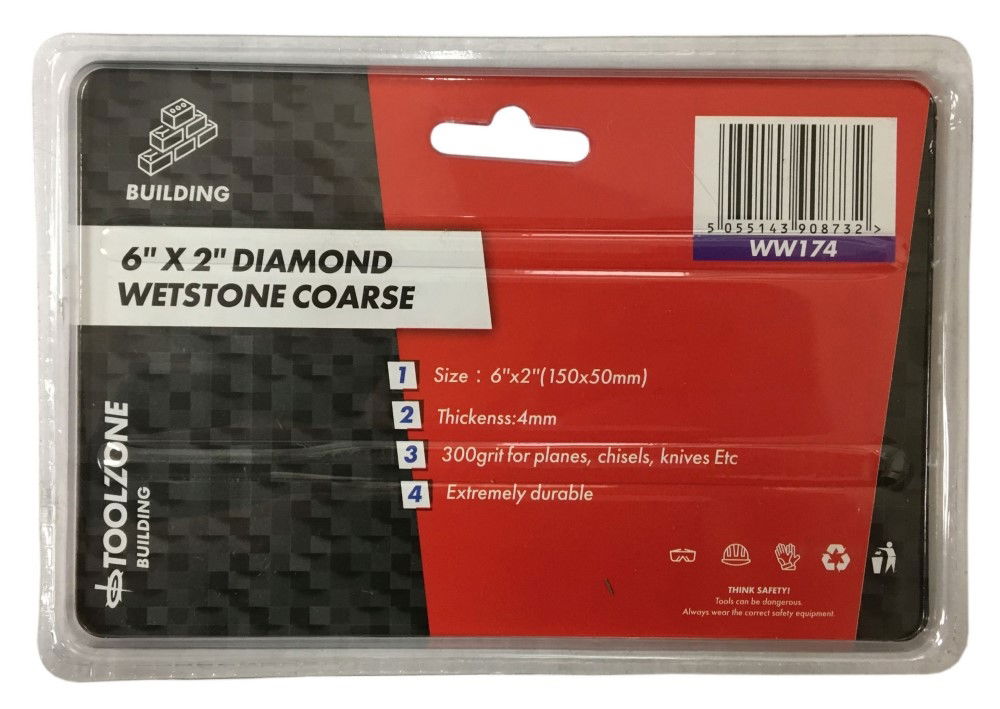 DIAMOND COATED WETSTONE COARSE PRO 6 x 2 300 GRIT - TOOLZONE KDPWW174 thumbnail 2