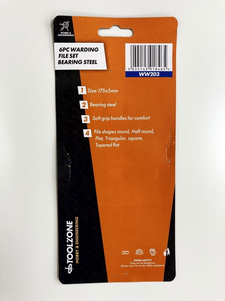 WARDING FILE SET 6PC BEARING STEEL 175 x 5mm - TOOLZONE KDPWW203 thumbnail 4