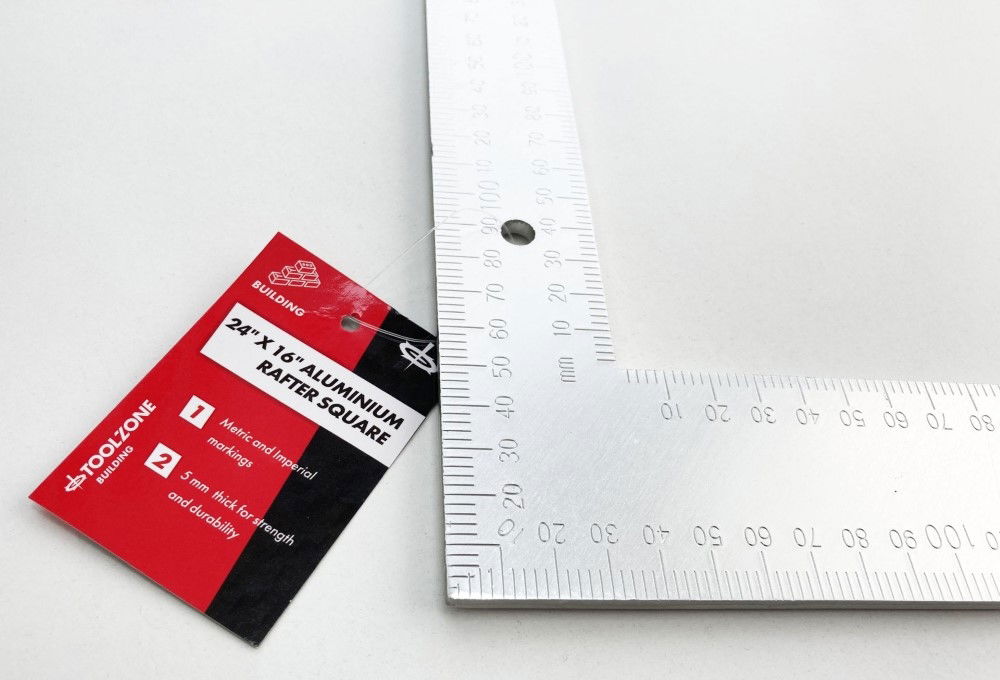 RAFTER SQUARE ALUMINIUM 24 x 16 5mm THICK - TOOLZONE KDPWW204 thumbnail 2