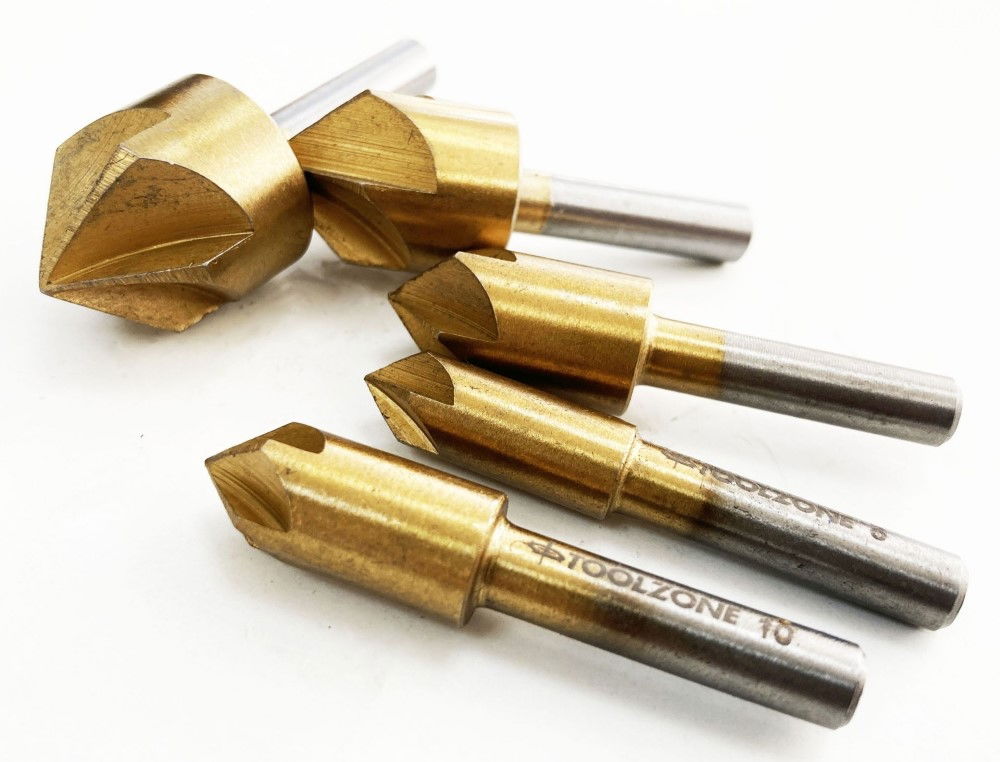 COUNTERSINK SET 5PC 8-19mm CARBON STEEL TITANIUM COATED - TOOLZONE KDPWW208 thumbnail 5
