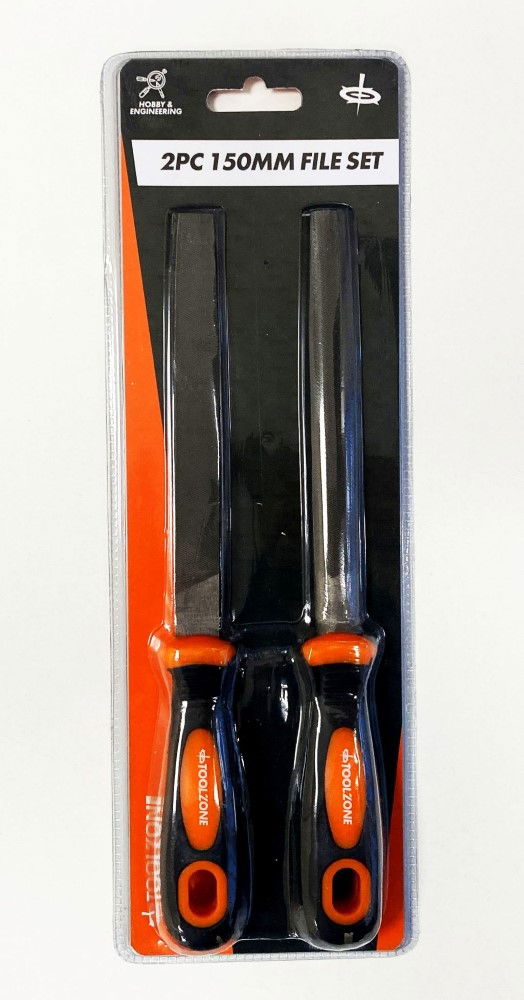FILE SET 2PC 150mm T12 SOFT GRIP FLAT AND HALF ROUND - TOOLZONE KDPWW210 thumbnail 2