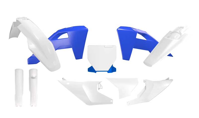 PLASTIC KIT 7PCS HUSQVARNA TC/FC/TX/FX 2025-26, R-TECH R-KITHSQ-BHH-725 WHITE HERITAGE BLUE image 1