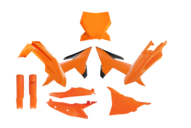 PLASTIC KIT 7PCS KTM SX SXF XC XC-F 2025, R-TECH R-KITKTM-AR0-725 ORANGE BLACK image 1