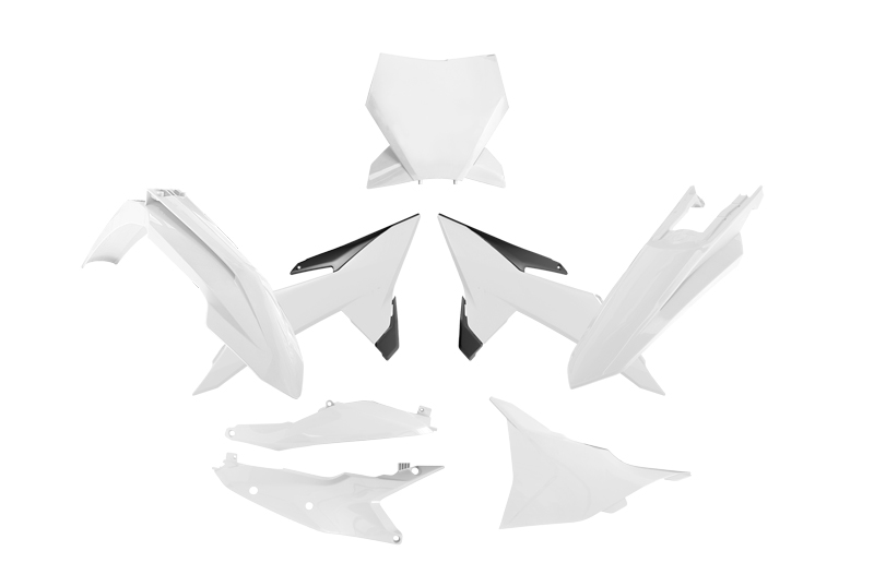PLASTIC KIT 6PCS KTM SX SXF XC XC-F 2025, R-TECH R-KITKTM-BN0-025 WHITE BLACK image 1