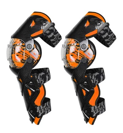 KNEE SAFETY GUARD PROTECTION PADS HINGED – ORANGE image 1
