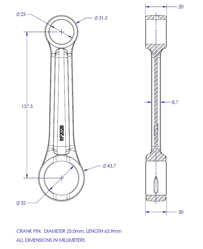 CONNECTING ROD KIT 80-93 YAMAHA YZ IT WR 465 490 500 VINTCO KR2028 thumbnail 4