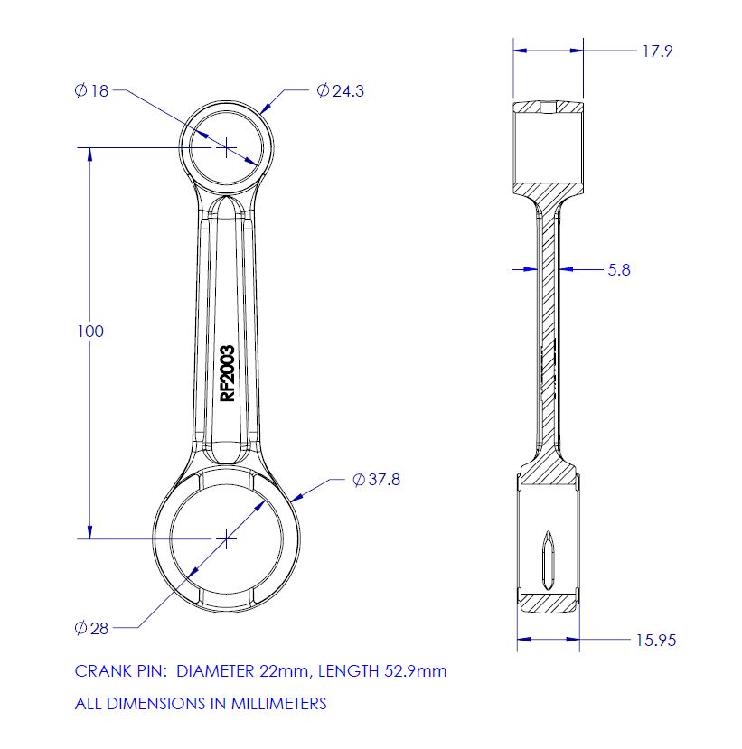 CONNECTING ROD KIT 79-79 HONDA CR 125 VINTCO KR2037 thumbnail 4