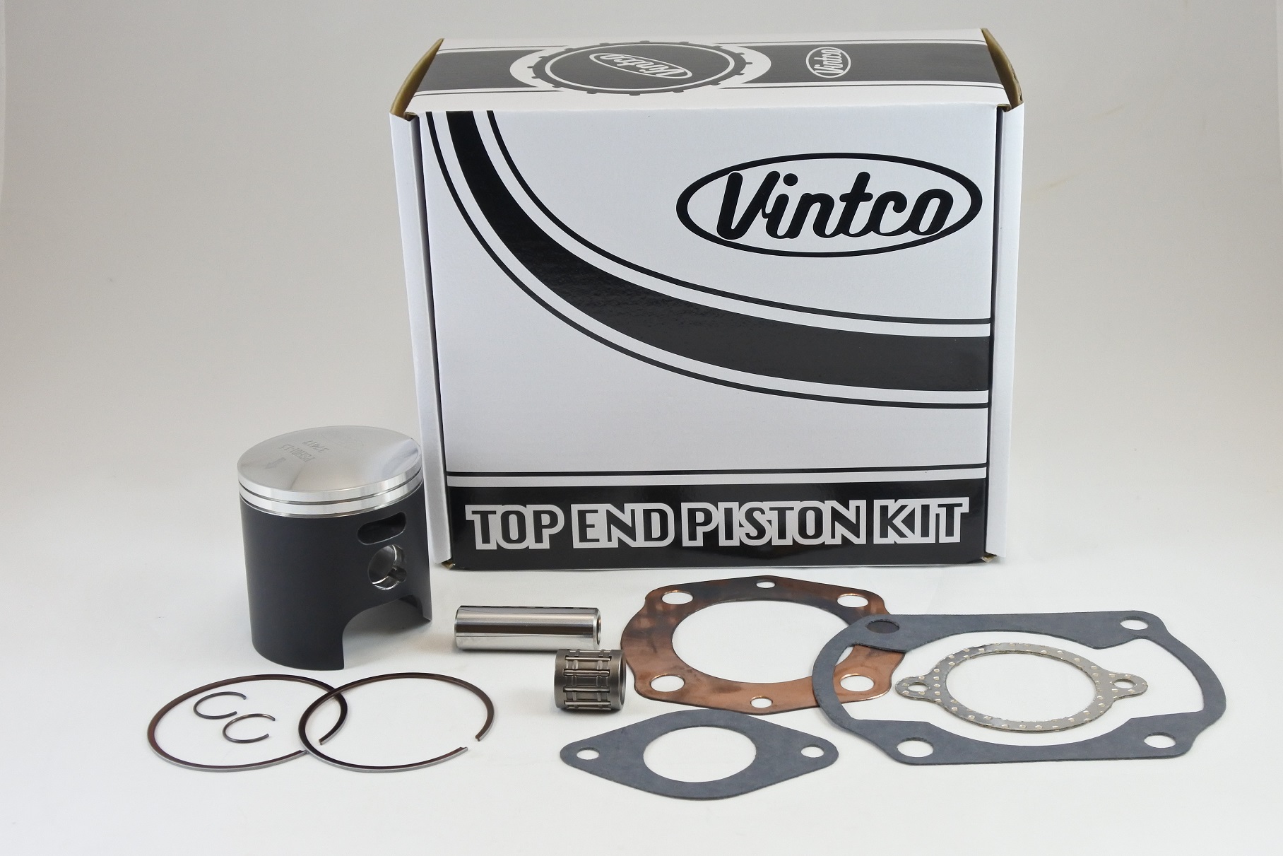 TOP END PISTON KIT 74-78 HONDA CR MT R 125 57.5mm 1.5mm OVER VINTCO KTH01-1.5 image 1