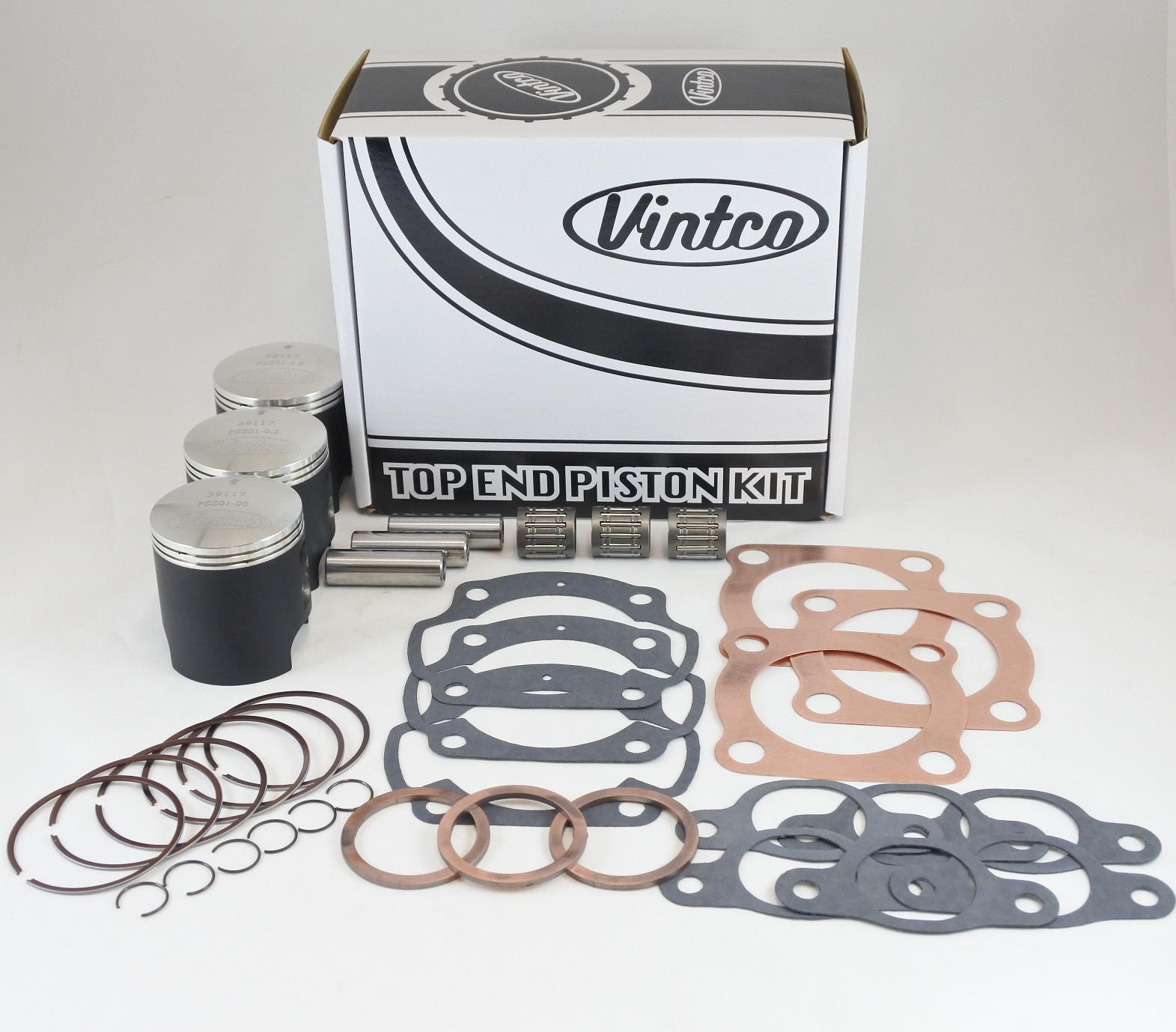 TOP END PISTON KIT 69-73 KAWASAKI H1 500 60.0mm STANDARD VINTCO KTK01-00 thumbnail 2