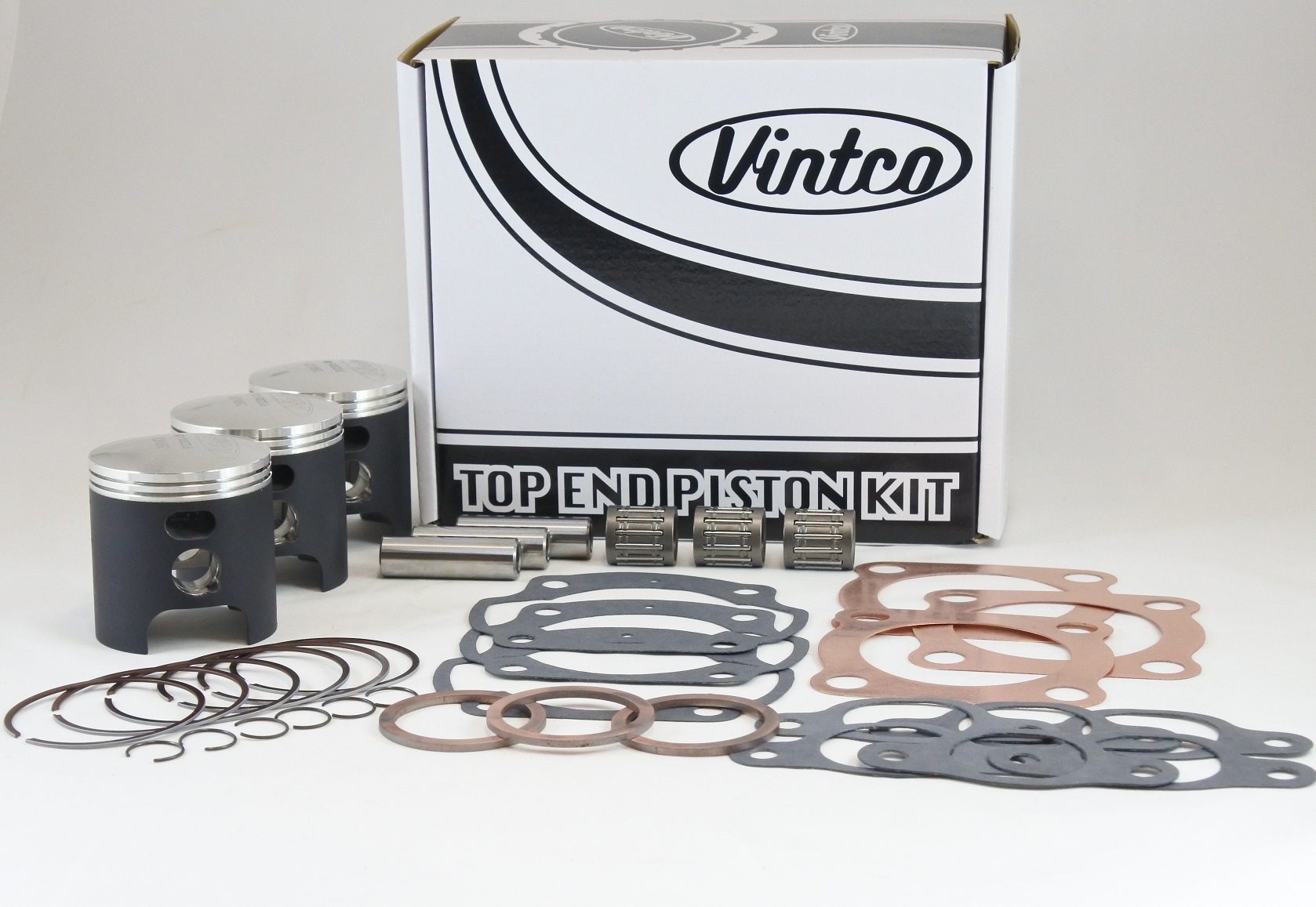 TOP END PISTON KIT 69-73 KAWASAKI H1 500 61.0mm 1mm OVER VINTCO KTK01-1.0 image 1