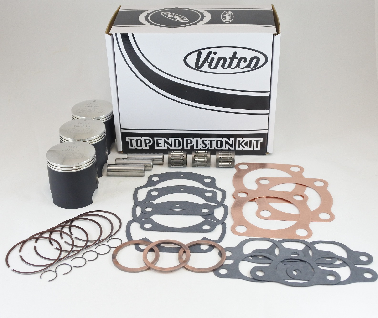 TOP END PISTON KIT 69-73 KAWASAKI H1 500 61.0mm 1mm OVER VINTCO KTK01-1.0 thumbnail 2