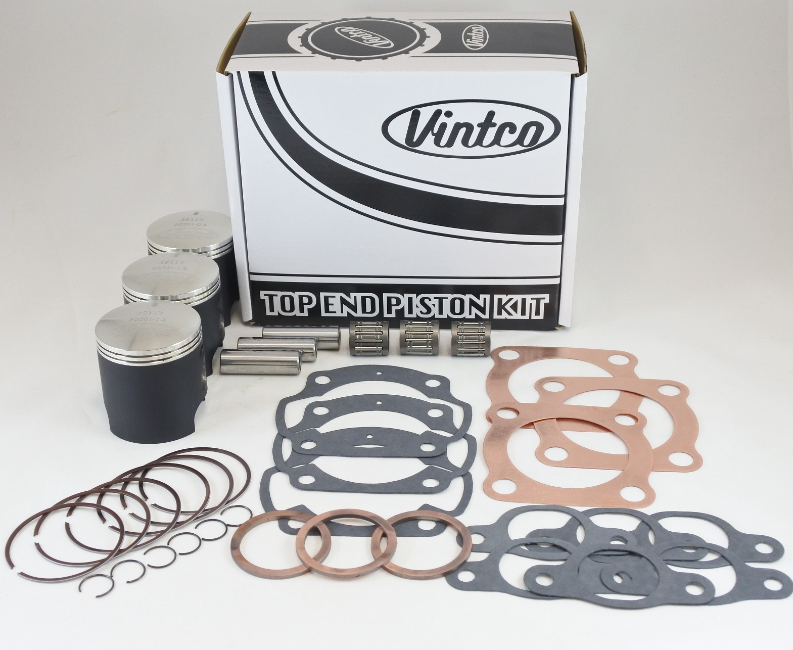 TOP END PISTON KIT 69-73 KAWASAKI H1 500 61.5MM OVER VINTCO KTK01-1.5 thumbnail 2