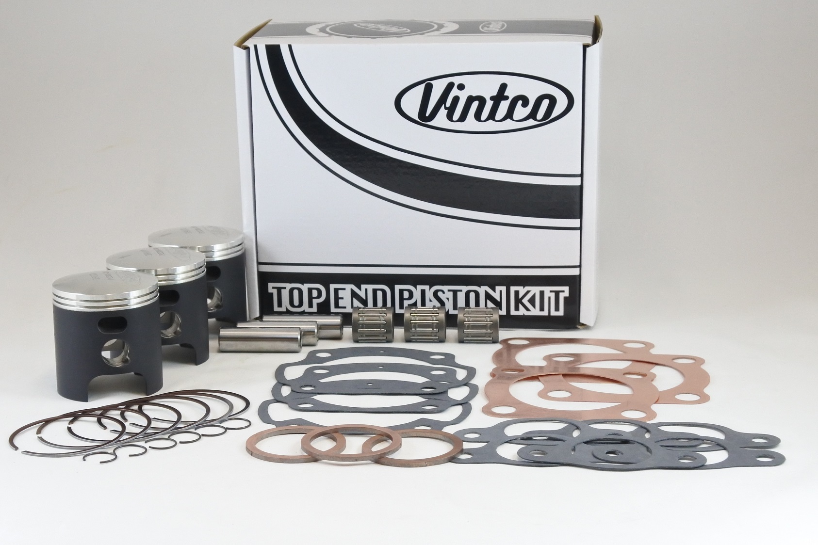 TOP END PISTON KIT 74-76 KAWASAKI H1 KH 500 60.5mm 0.5mm OVER VINTCO KTK02-0.5 image 1