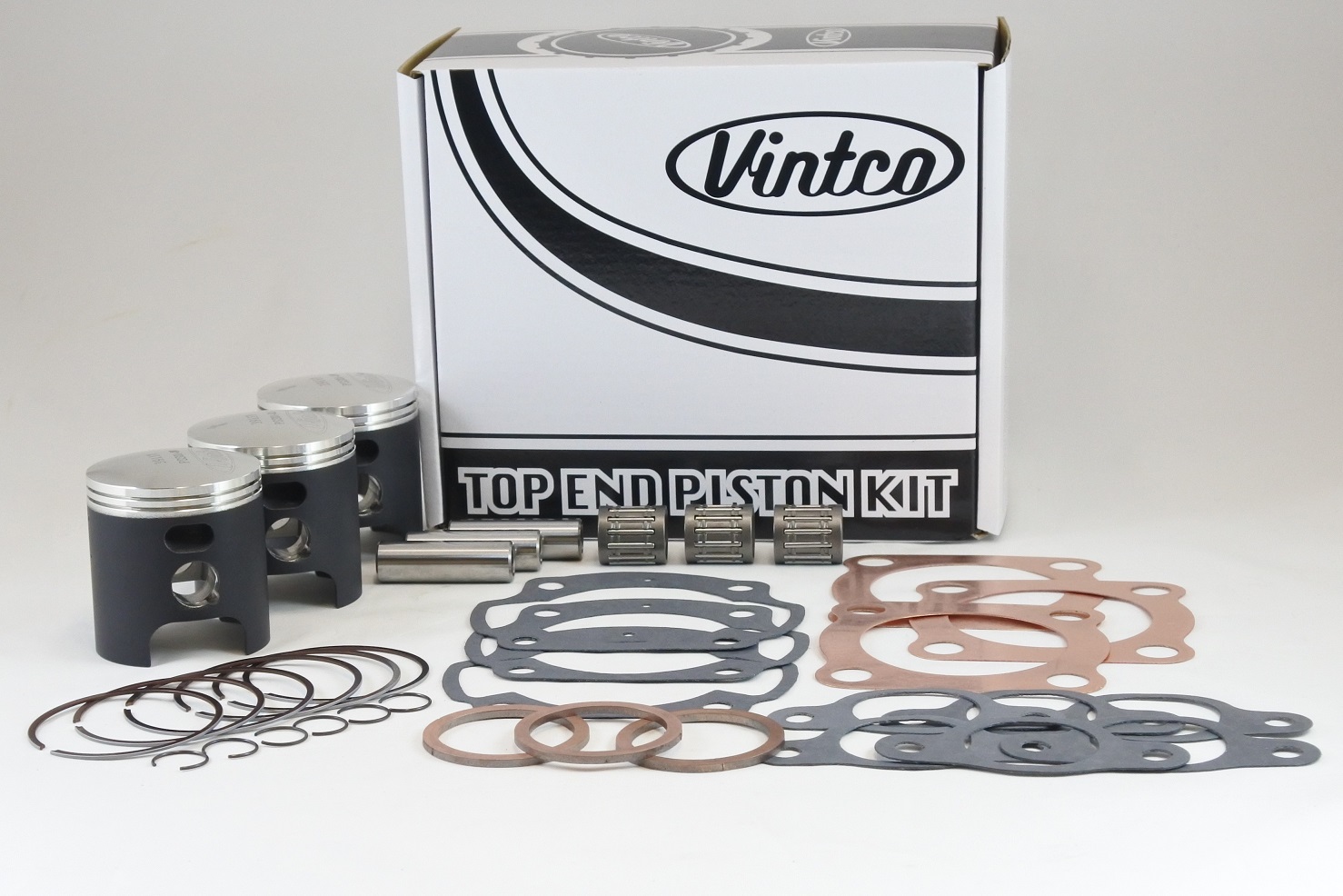 TOP END PISTON KIT 74-76 KAWASAKI H1 KH 500 60.0mm STANDARD VINTCO KTK02-00 image 1