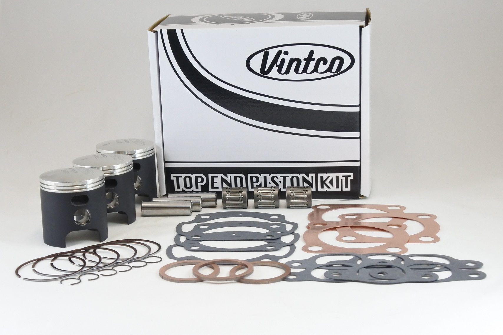 TOP END PISTON KIT 74-76 KAWASAKI H1 KH 500 61.0mm 1.0mm OVER VINTCO KTK02-1.0 image 1