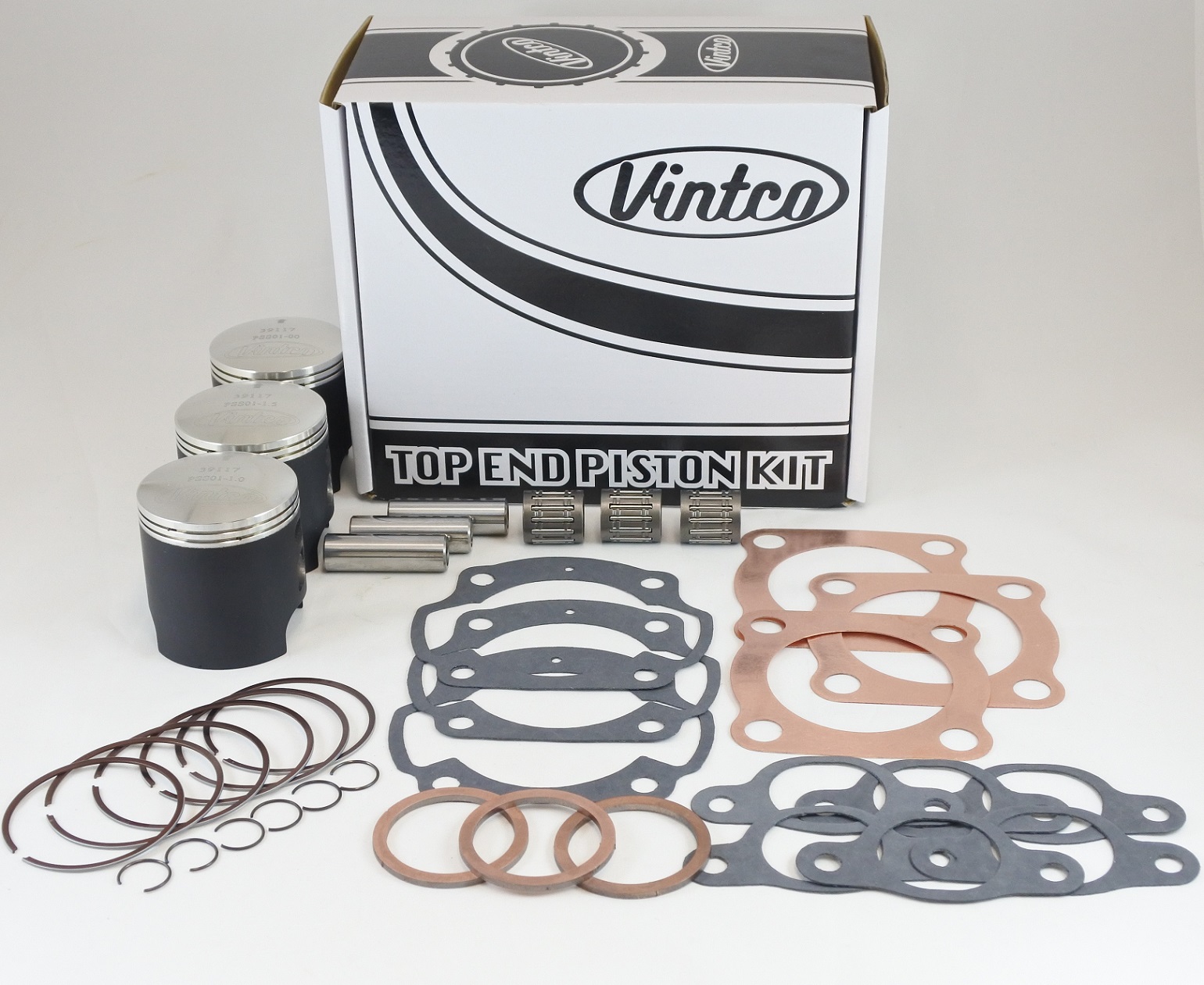 TOP END PISTON KIT 74-76 KAWASAKI H1 KH 500 61.0mm 1.0mm OVER VINTCO KTK02-1.0 thumbnail 2