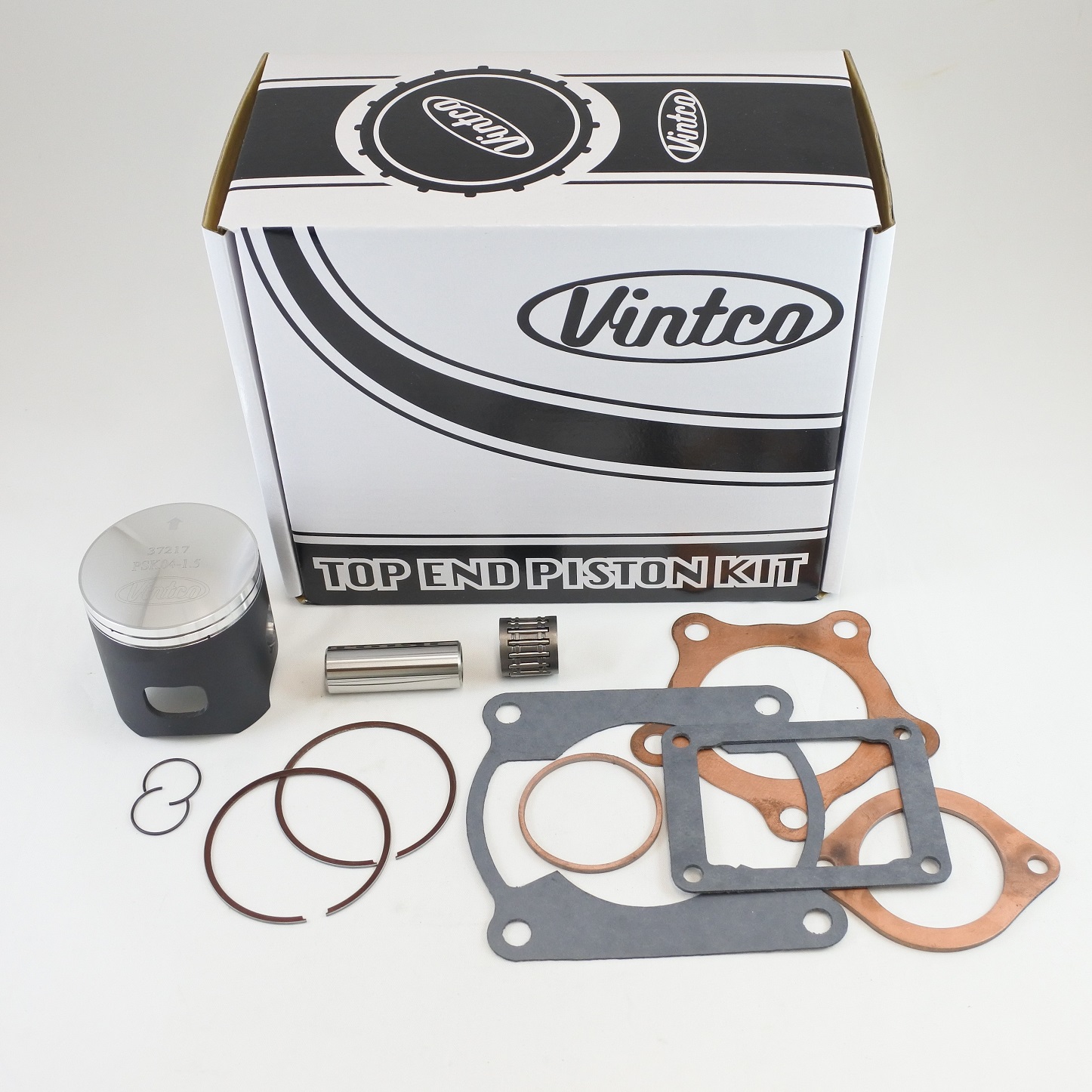TOP END PISTON KIT 78-79 KAWASAKI KX 125 57.5mm 1.5mm OVER VINTCO KTK04-1.5 thumbnail 2