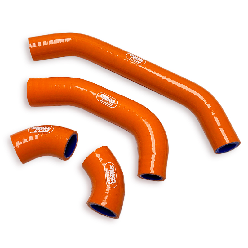COOLANT HOSE 3 PIECE KIT ORANGE 23-25 KTM HUSQ GAS 125 OEM DESIGN SAMCO KTM-131-OR image 1