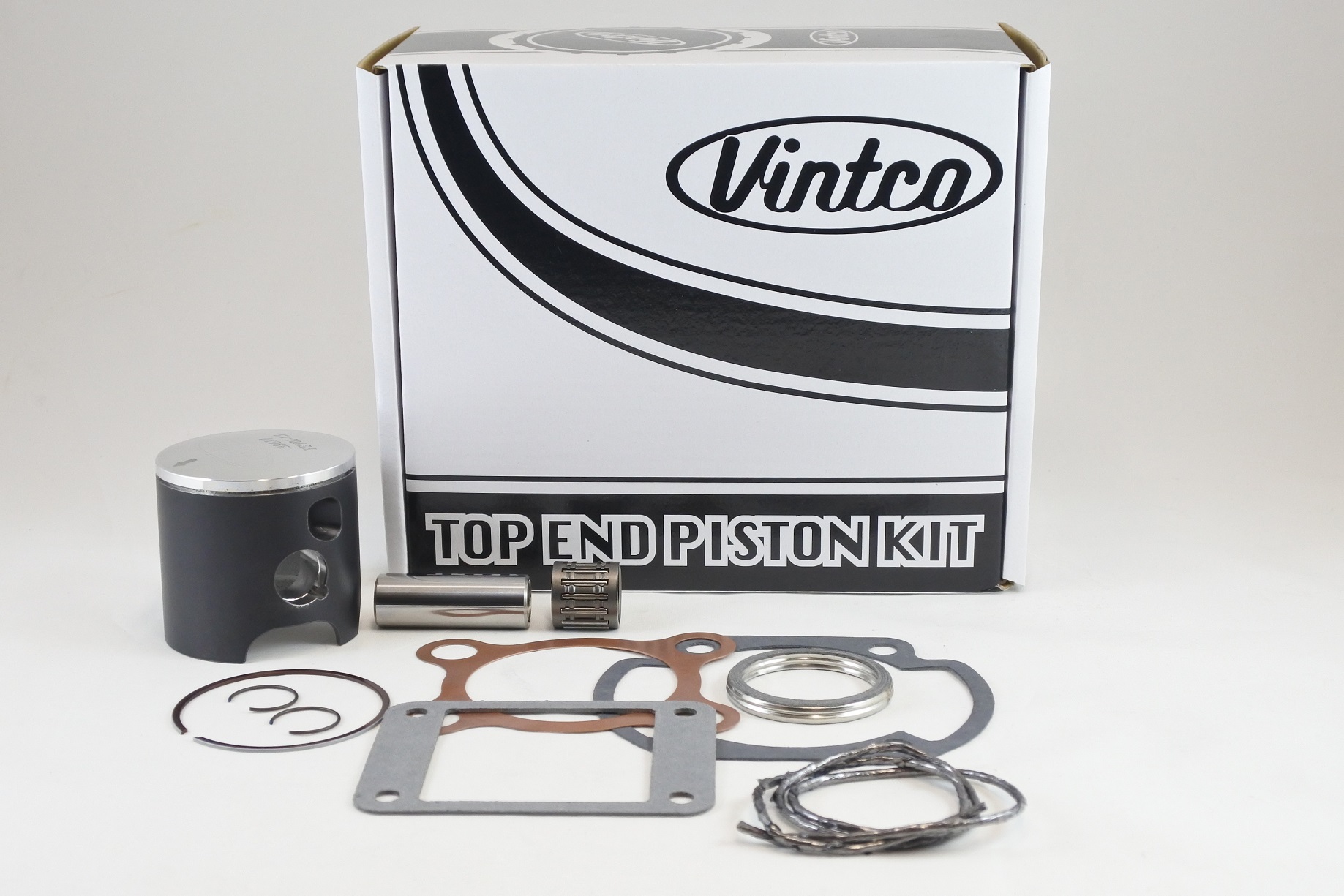 TOP END PISTON KIT 76-76 YAMAHA MX YZ 125 57.5mm +1.5mm OVER VINTCO KTY01-1.5 image 1