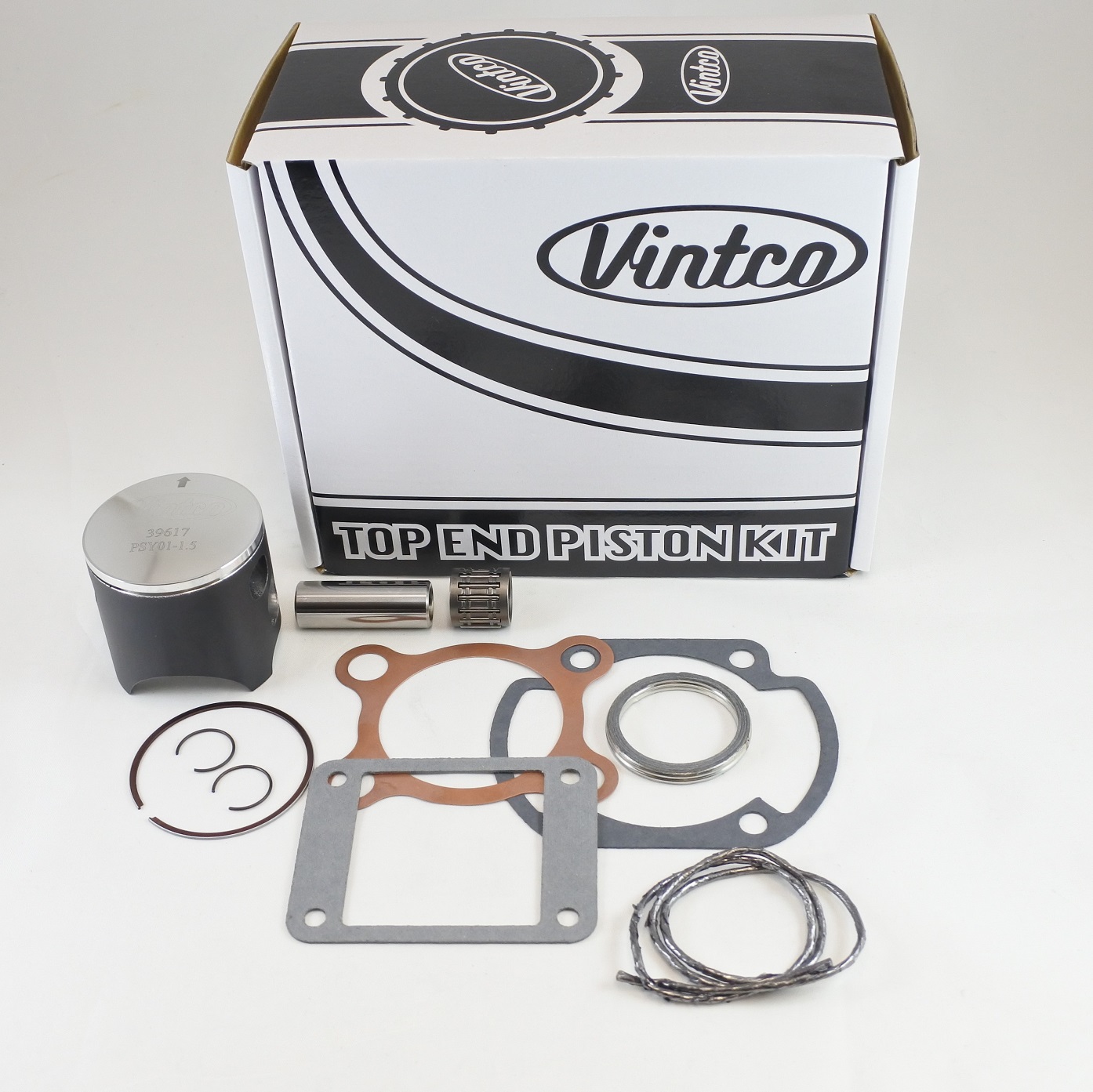 TOP END PISTON KIT 76-76 YAMAHA MX YZ 125 57.5mm +1.5mm OVER VINTCO KTY01-1.5 thumbnail 2