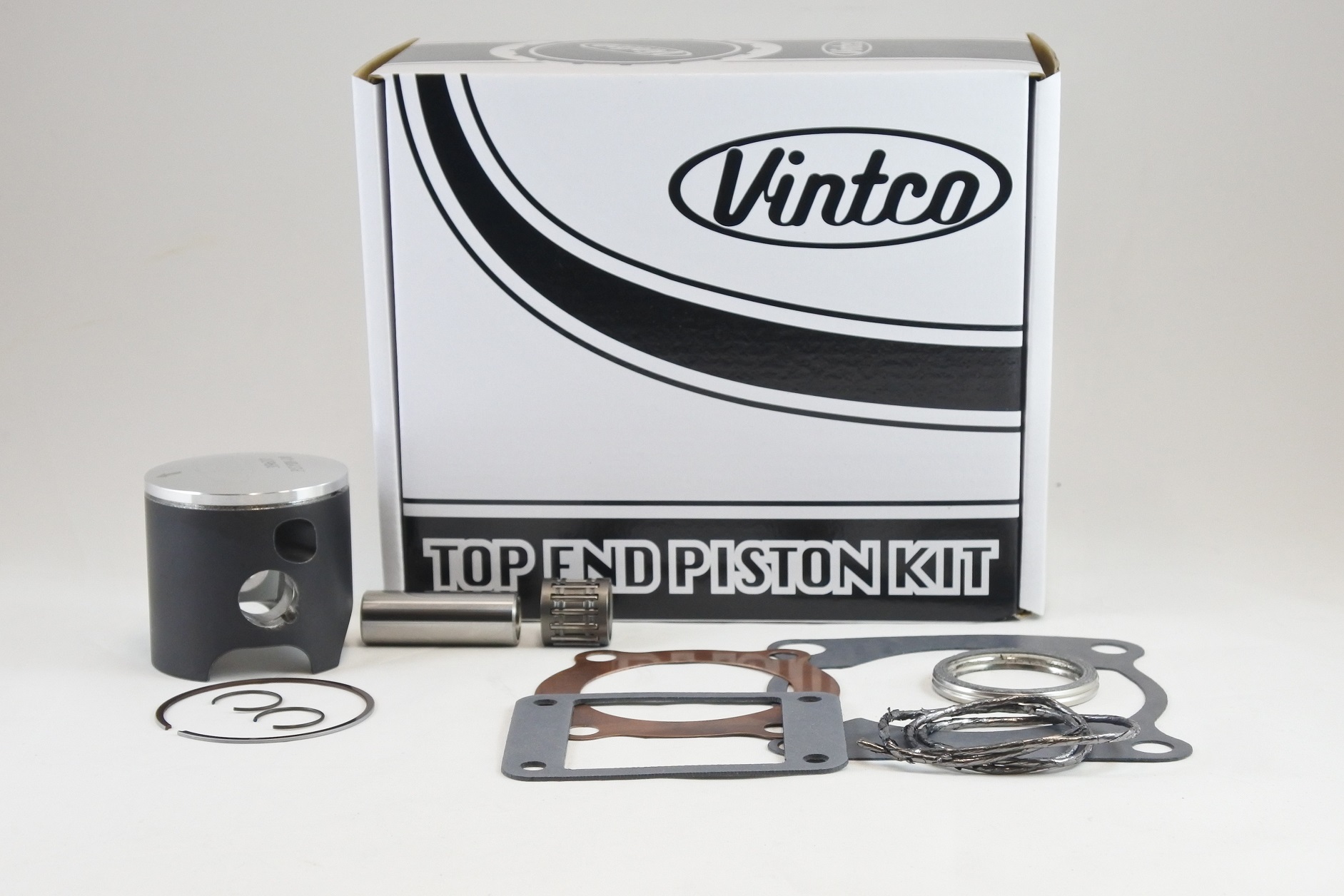 TOP END PISTON KIT 77-78 YAMAHA YZ 125 57.0mm 1.0mm OVER 2K6-11111-00-00 VINTCO KTY02-1.0 image 1