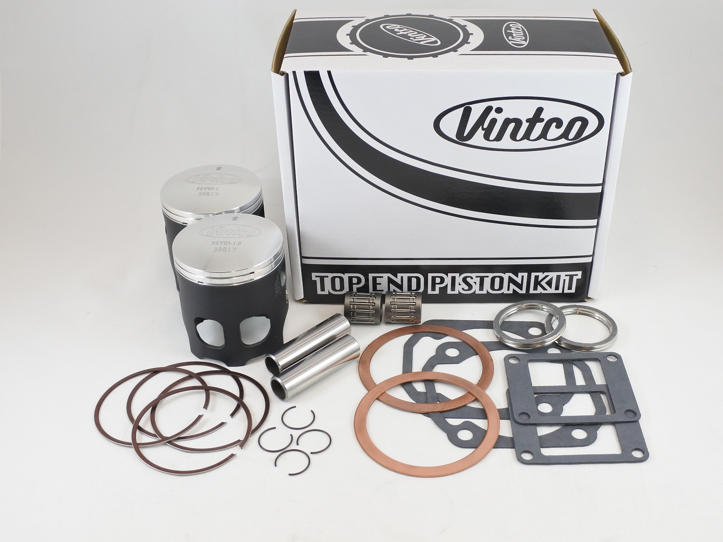TOP END PISTON KIT 73-75 YAMAHA RD 350 65.0mm 1.0mm OVER VINTCO KTY13-1.0 thumbnail 2