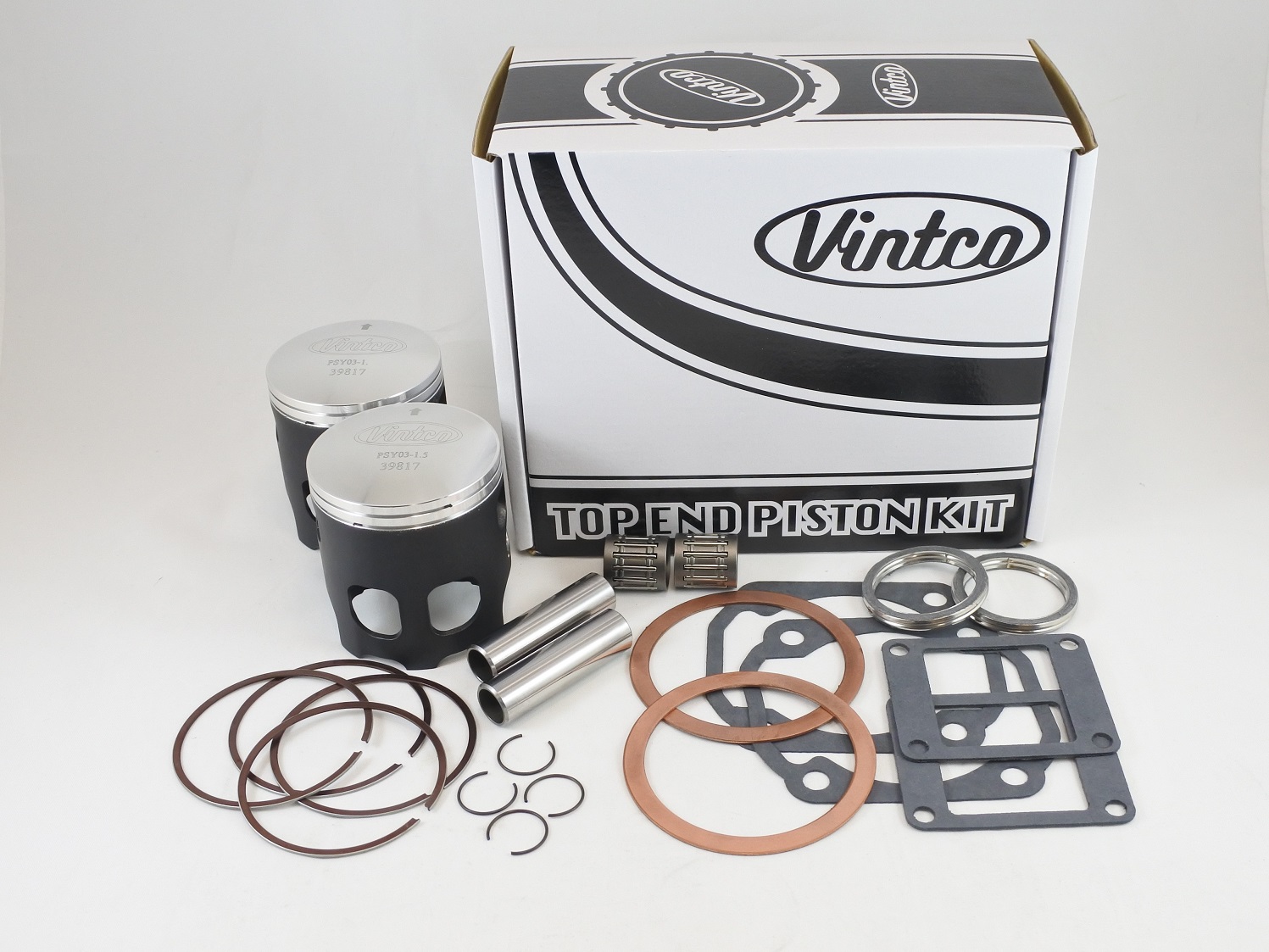 TOP END PISTON KIT 73-75 YAMAHA RD 350 65.5mm 1.5mm OVER VINTCO KTY13-1.5 thumbnail 2