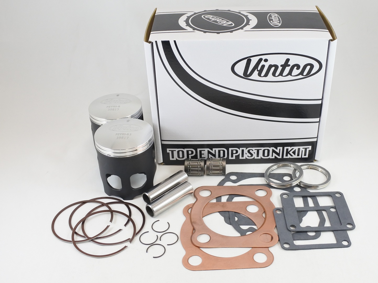 TOP END PISTON KIT 76-78 YAMAHA RD 400 64.5mm 0.5mm OVER VINTCO KTY14-0.5 thumbnail 2