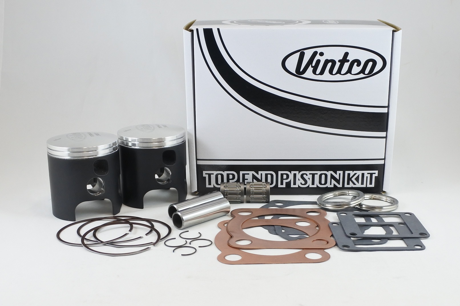 TOP END PISTON KIT 76-78 YAMAHA RD 400 65.0mm 1.0mm OVER VINTCO KTY14-1.0 image 1