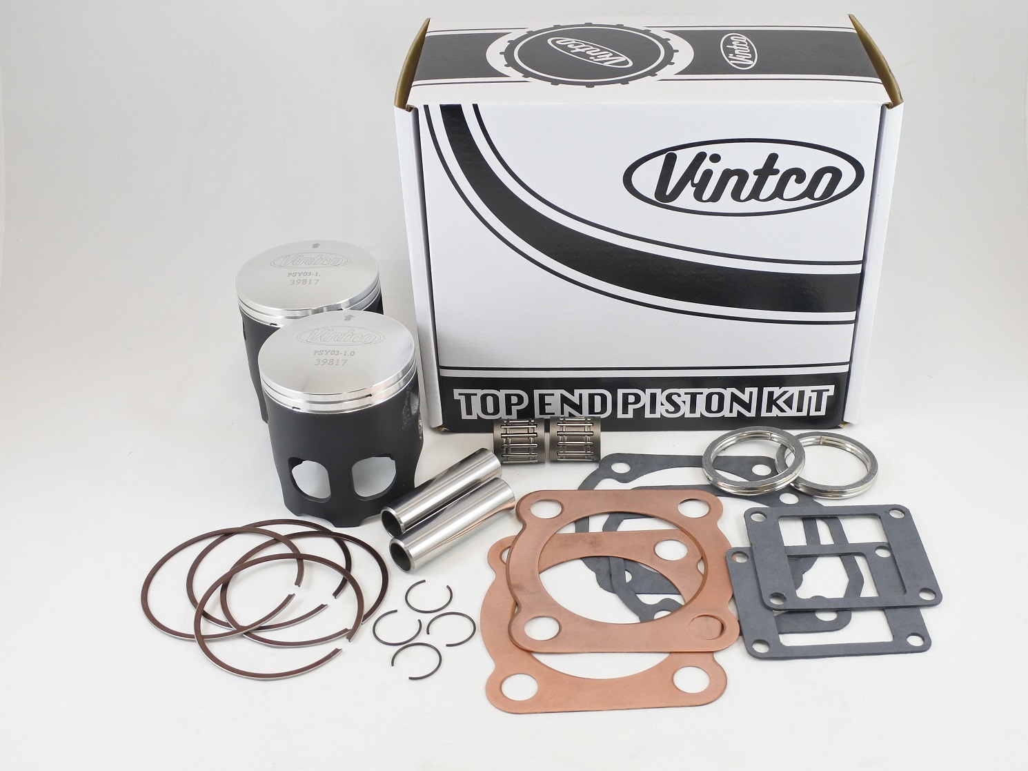 TOP END PISTON KIT 76-78 YAMAHA RD 400 65.0mm 1.0mm OVER VINTCO KTY14-1.0 thumbnail 2