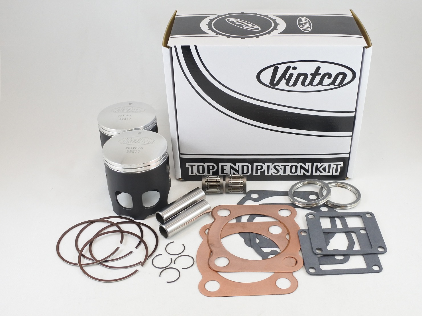 TOP END PISTON KIT 76-78 YAMAHA RD 400 65.5mm 1.5mm OVER VINTCO KTY14-1.5 thumbnail 2