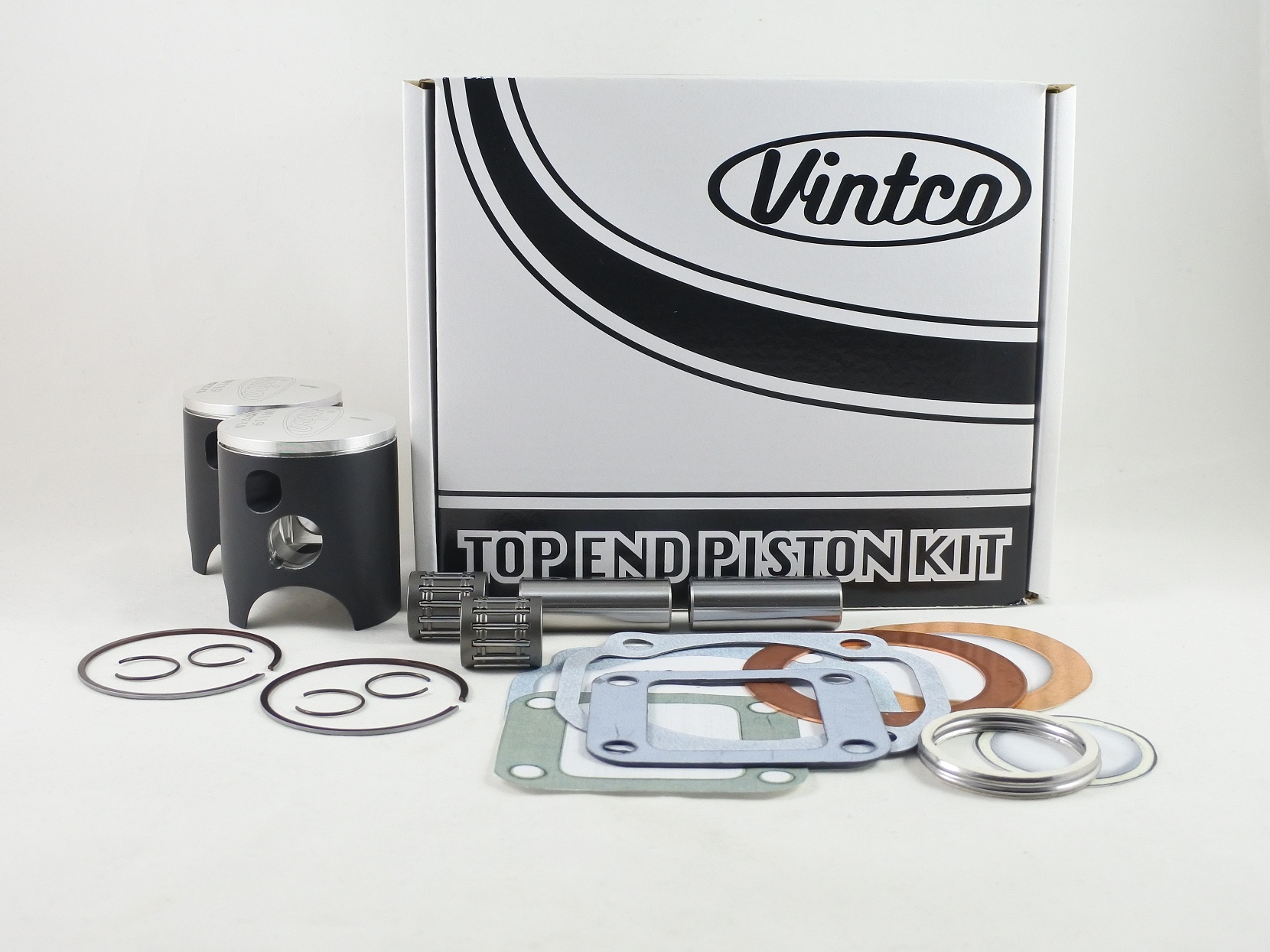 TOP END PISTON KIT 73-75 YAMAHA RD 250 55mm 1.0mm OVER VINTCO KTY47-1.0 image 1