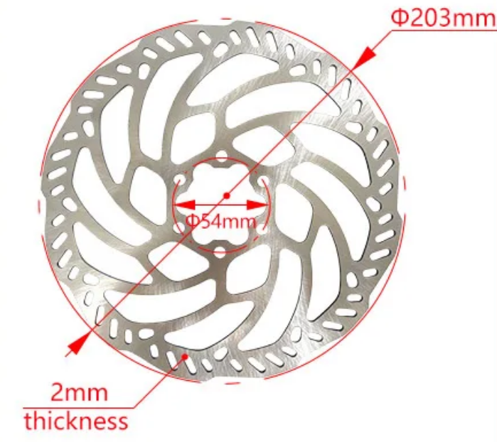 REAR BRAKE DISC 203mm SURRON LIGHT BEE X S SEGWAY X160 X260 thumbnail 2