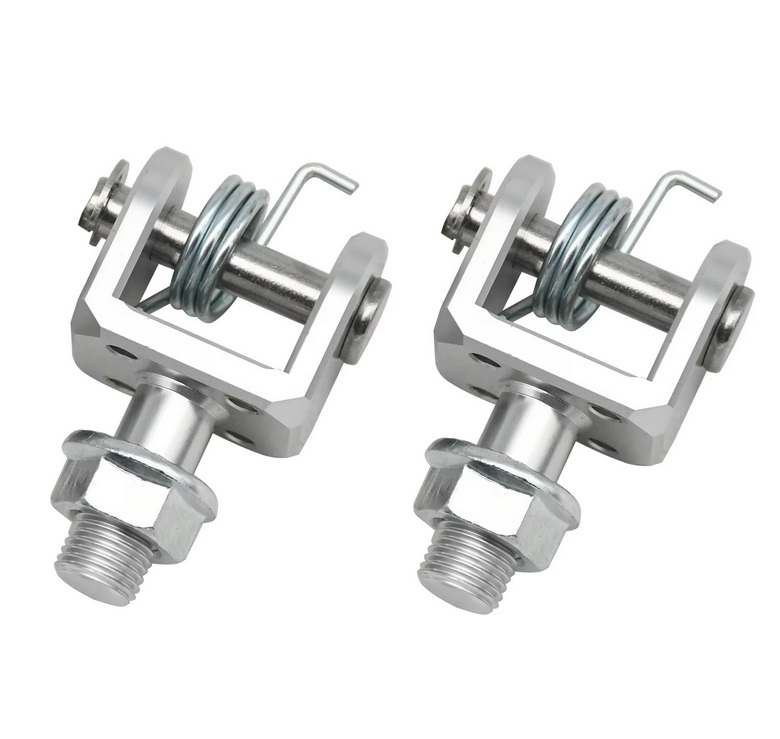 FOOT PEG LINK BRACKETS PAIR CNC ALUMINIUM SILVER SURRON LIGHT BEE X LIGHT BEE S image 1