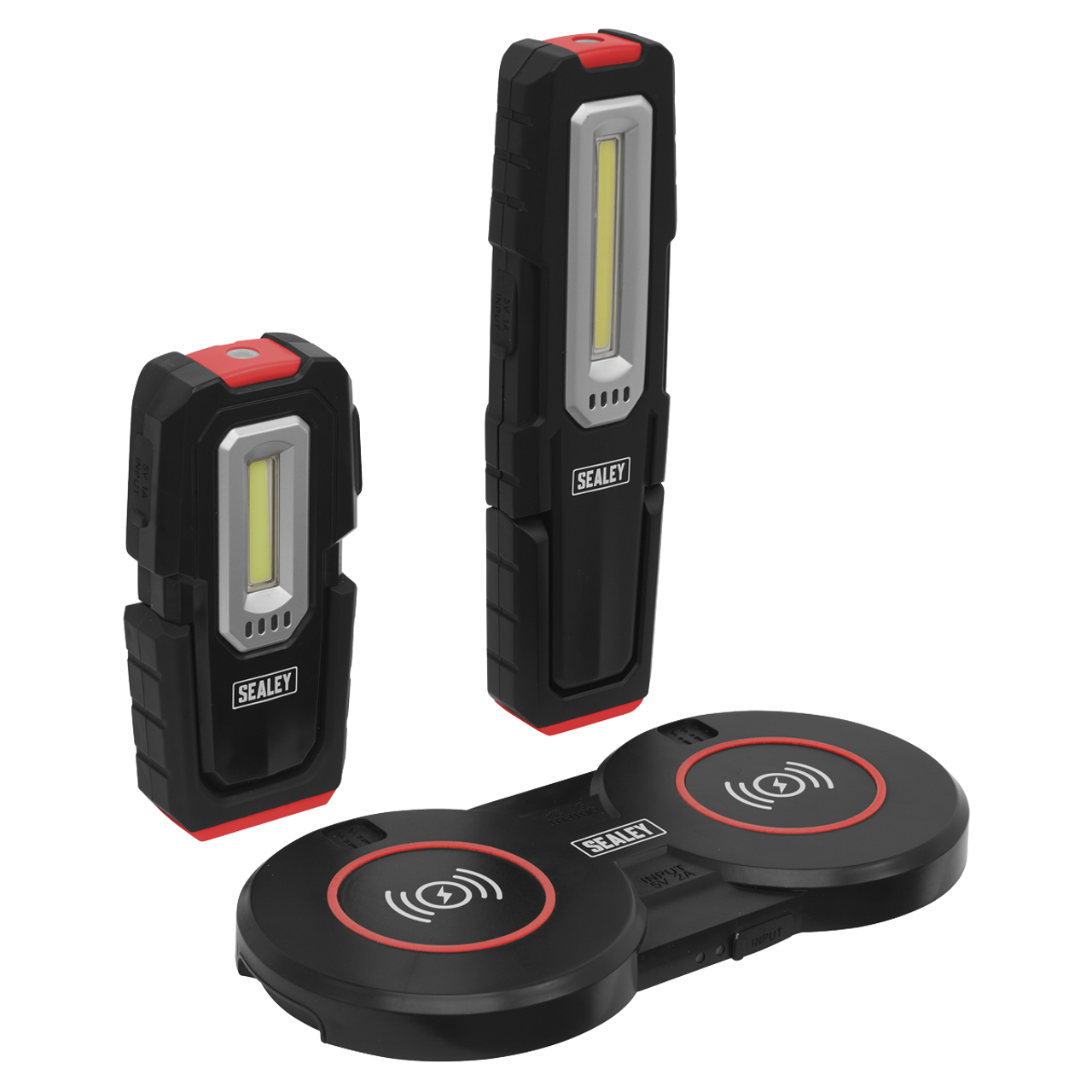 PAIR OF LED TORCHES, WIRELESS MAGNETIC CHARGING BASE 3W & 5W thumbnail 2
