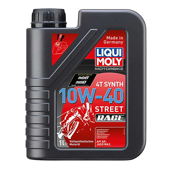 ENGINE OIL 4T SYNTHETIC 10W/40 STREET RACE 4L LIQUI MOLY - 20754 image 1