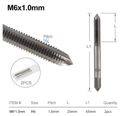 TAP SET-2 M6 THREAD 6 x 1.0mm image 1