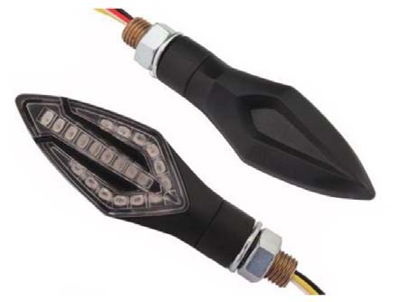 LED INDICATOR TURN SIGNAL BRAKE LIGHT SEQUENTIAL 12V AMBER PSYCHIC MC-01D10 image 1