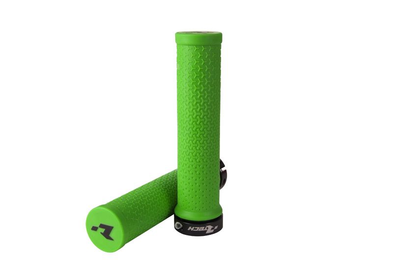 BIKE BICYCLE LOCK ON GRIPS - NEON GREEN - RTECH B-MPRBIKEVF20 image 1