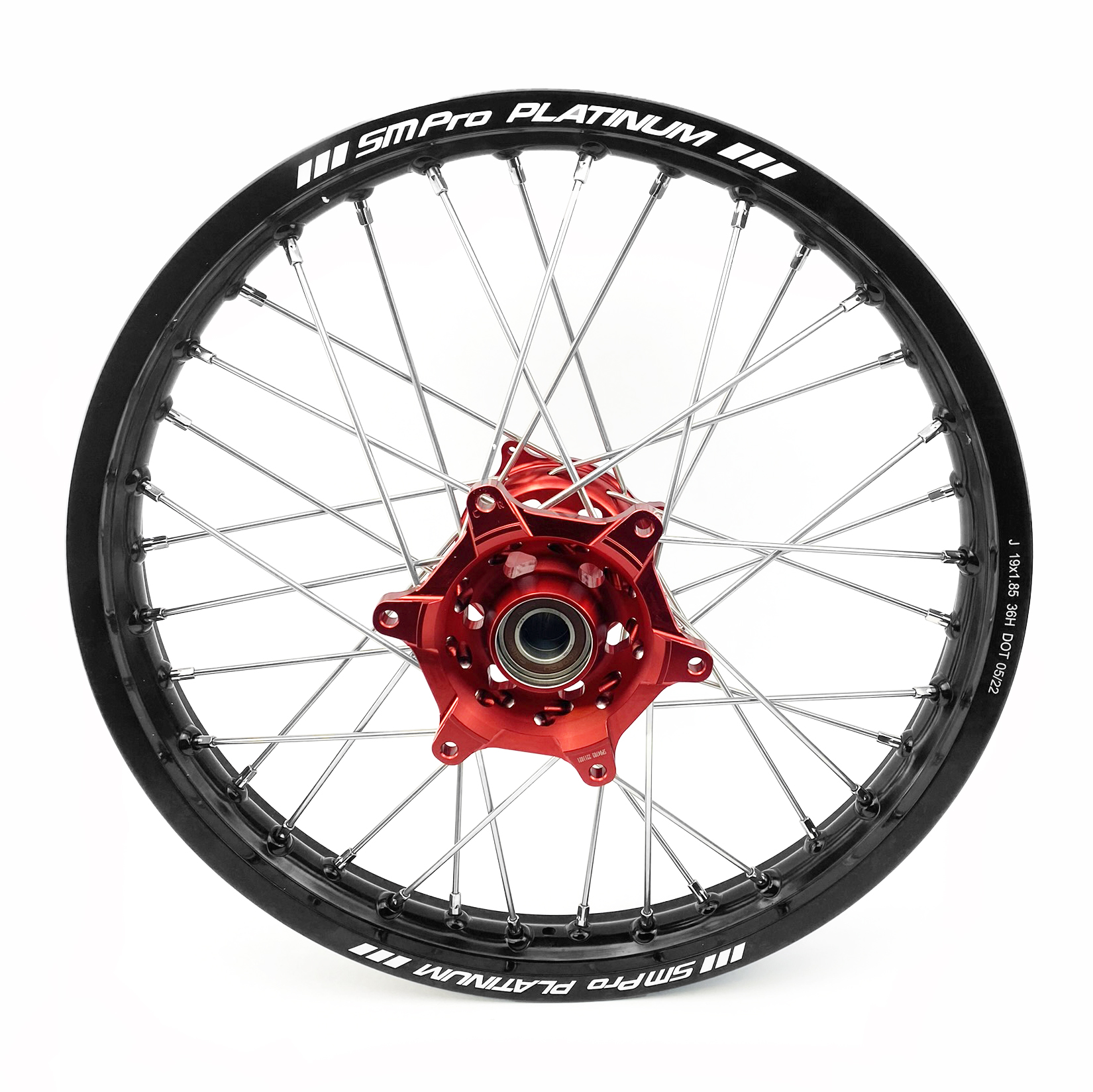 19x1.85 WHEEL HON BLACK/RED GLOSS FINISH, GLOSS BK RIM / GLOSS RED HUB, SP047.03.82.01.99 MX-9110 thumbnail 2