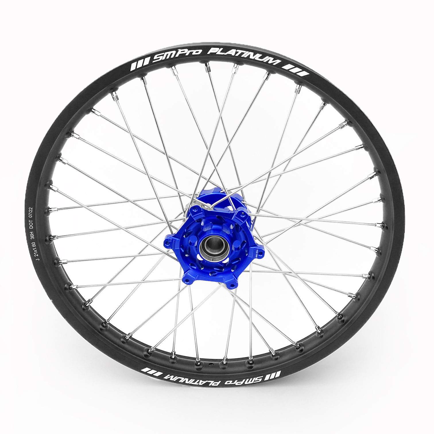21x1.60 WHEEL YAM MATT BK/BE RACE, MX-4001 MATT BLACK RIM / BLUE HUB, SP185.04.80.51.99 MATT RIM thumbnail 2
