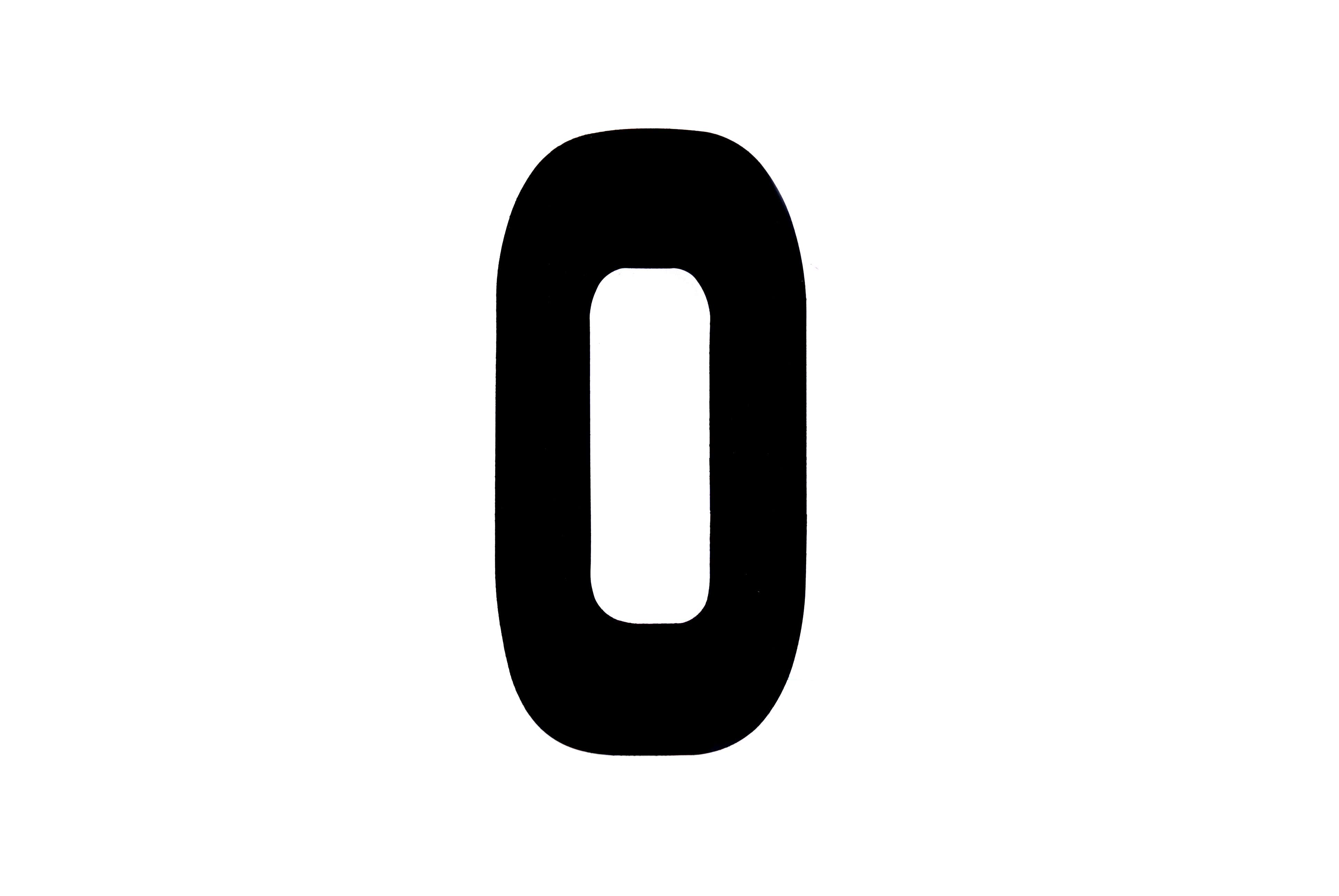 RACE NUMBERS - 0 ZERO - BLACK, EACH / 15cm 6 / VINYL STICKER image 1