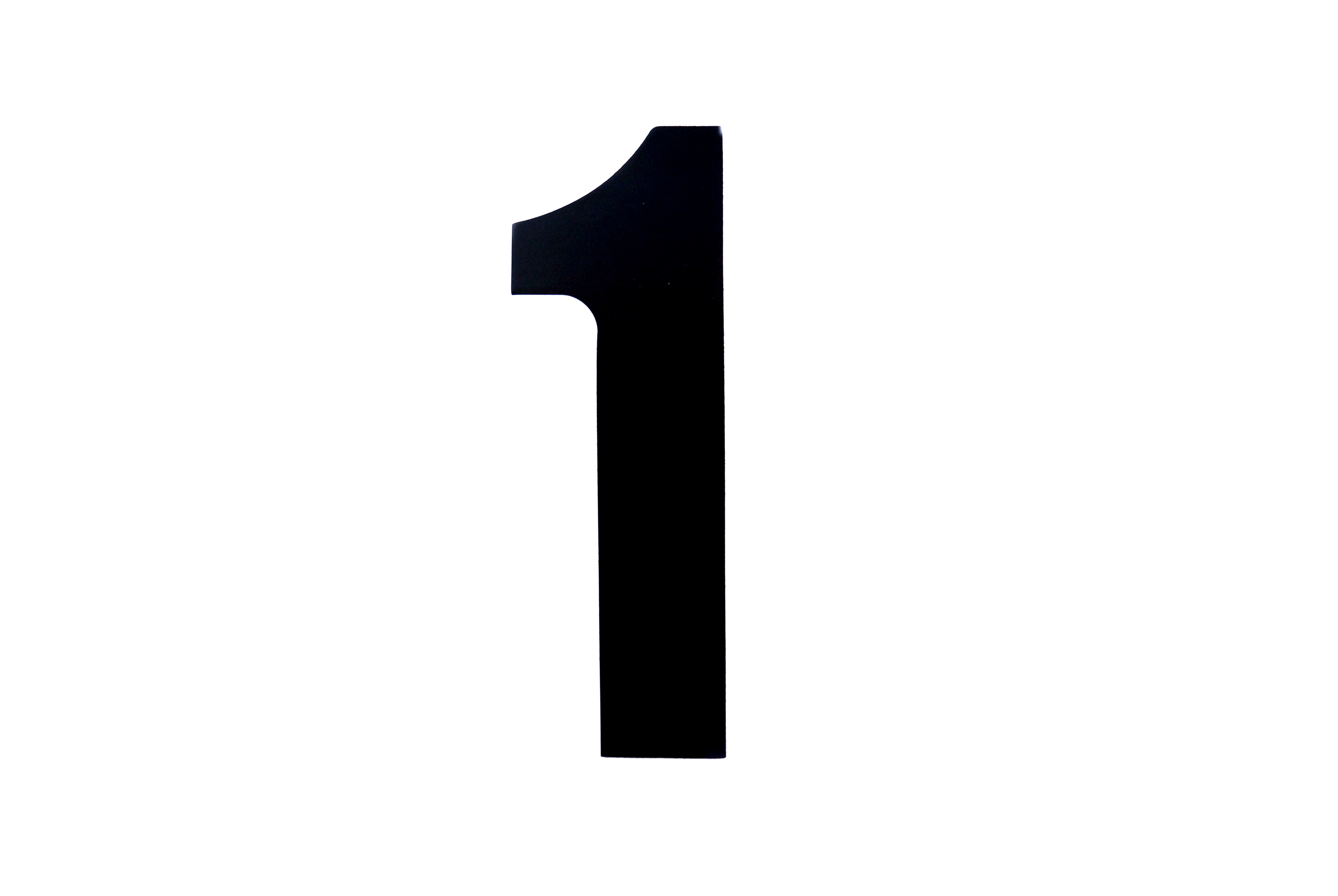 RACE NUMBERS - 1 ONE - BLACK, EACH / 15cm 6 / VINYL STICKER